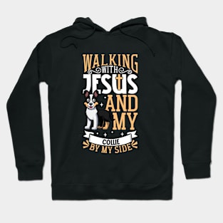 Jesus and dog - Smooth Collie Hoodie